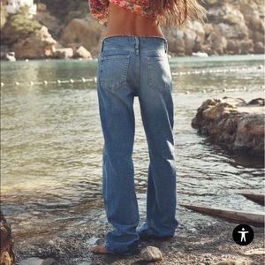 Zara frayed waist long jeans (36) US 4